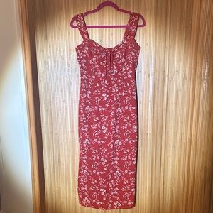Floral Red Dress